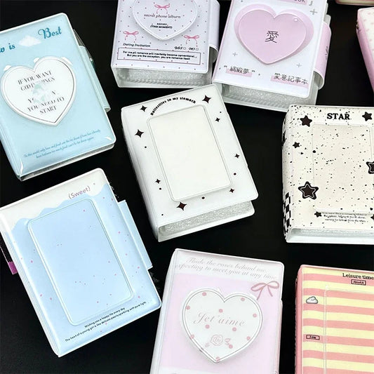 Mini Photo Card Album Book | PU Small Card Storage Binder Mini Card Album Peaceful Pleasures Health and Wellness