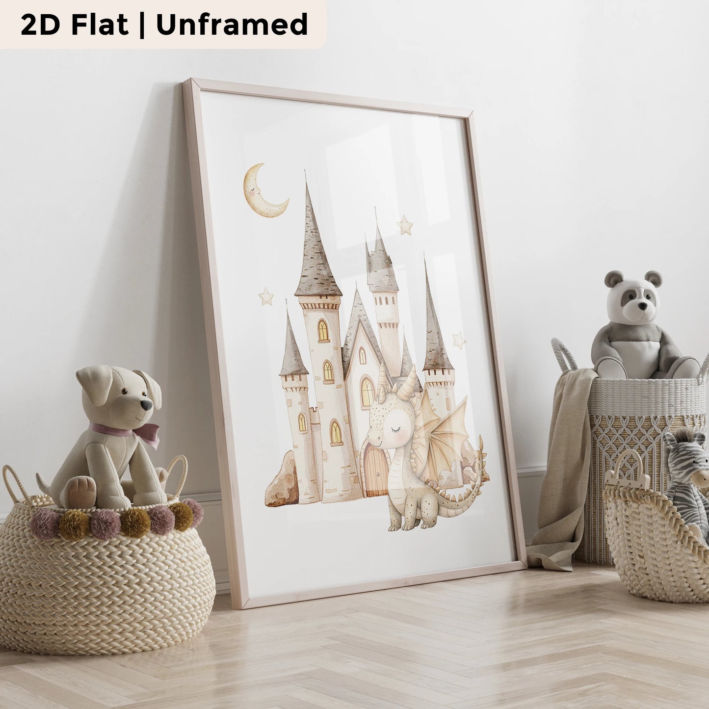 3-Piece Unicorn Princess Canvas Wall Art | Kids Room Decor