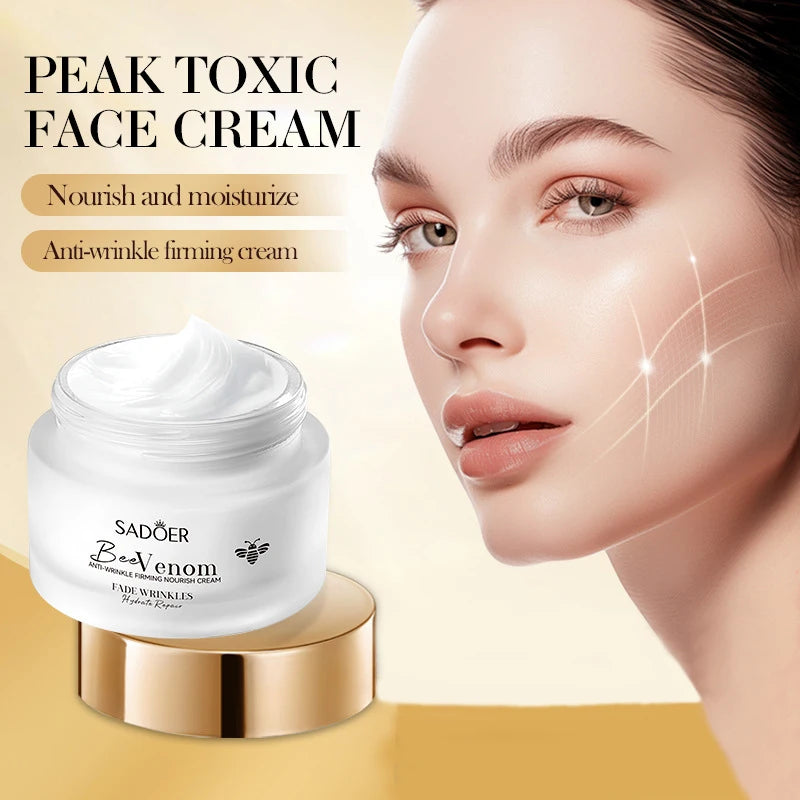 New Bee Venom Anti-aging Face Cream Fade Wrinkle Firming Lifting Facial Cream Forehead Wrinkle Removal Moisturizing Skincare 50g Peaceful Pleasures Health and Wellness