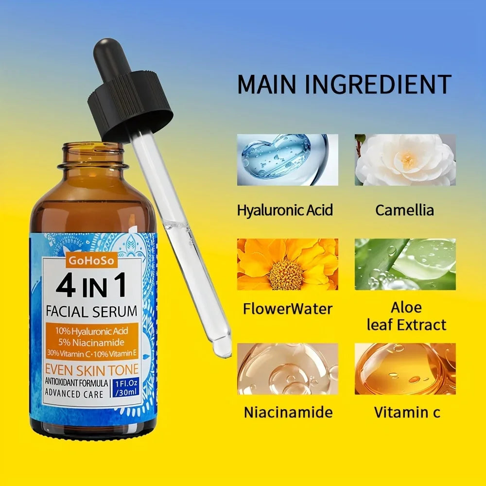 ENVISHA 4-in-1 Face Serum – Hyaluronic Acid & Niacinamide Peaceful Pleasures Health and Wellness