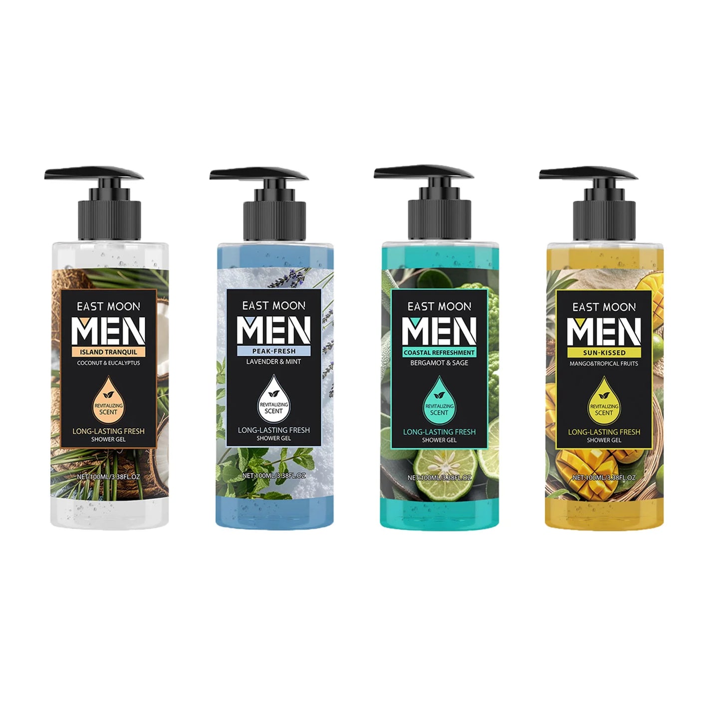 Fragrance Shower Gel Gift Set – 4 Scents, Deep Cleanse 100ml x4