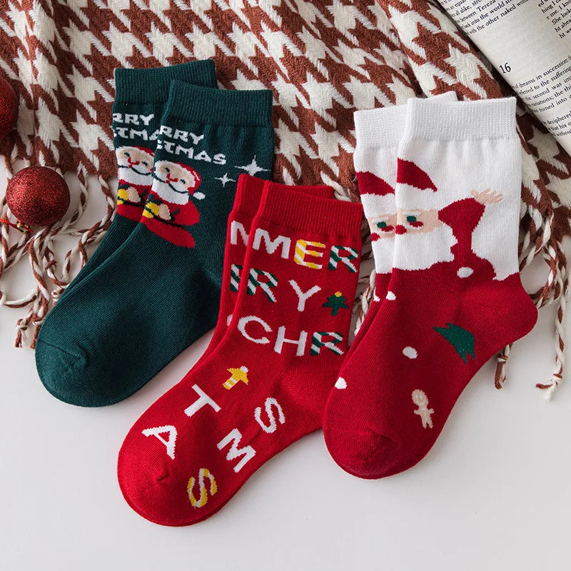 Kids Christmas Socks 5 Pairs | Cotton Santa Gift Ages 1–10
