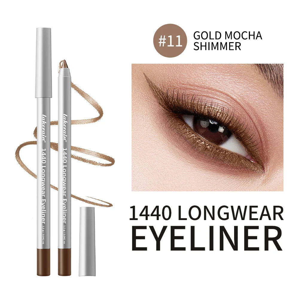 12-Color Waterproof Eyeliner Pencil – Smokey Long-Lasting