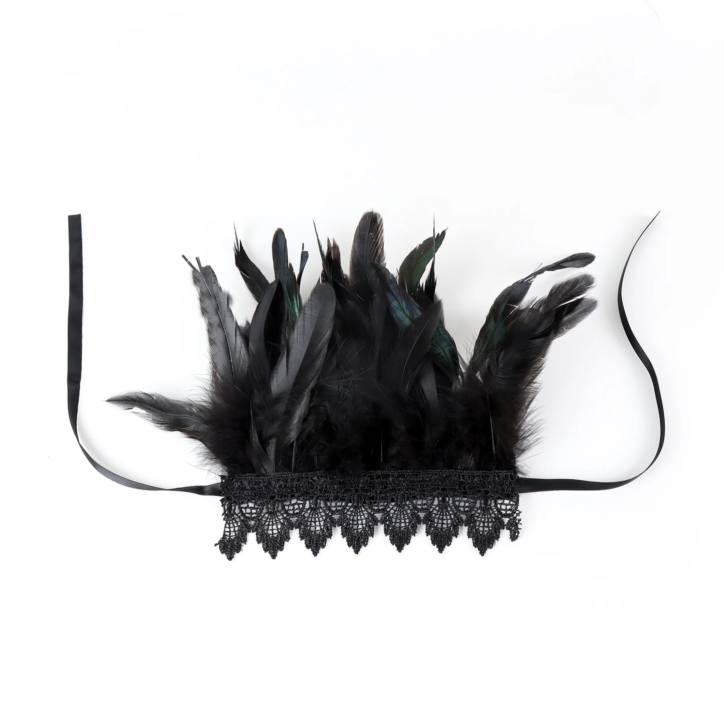 Black Feather Wrist Cuffs Retro Vintage Punk Gothic Women Man