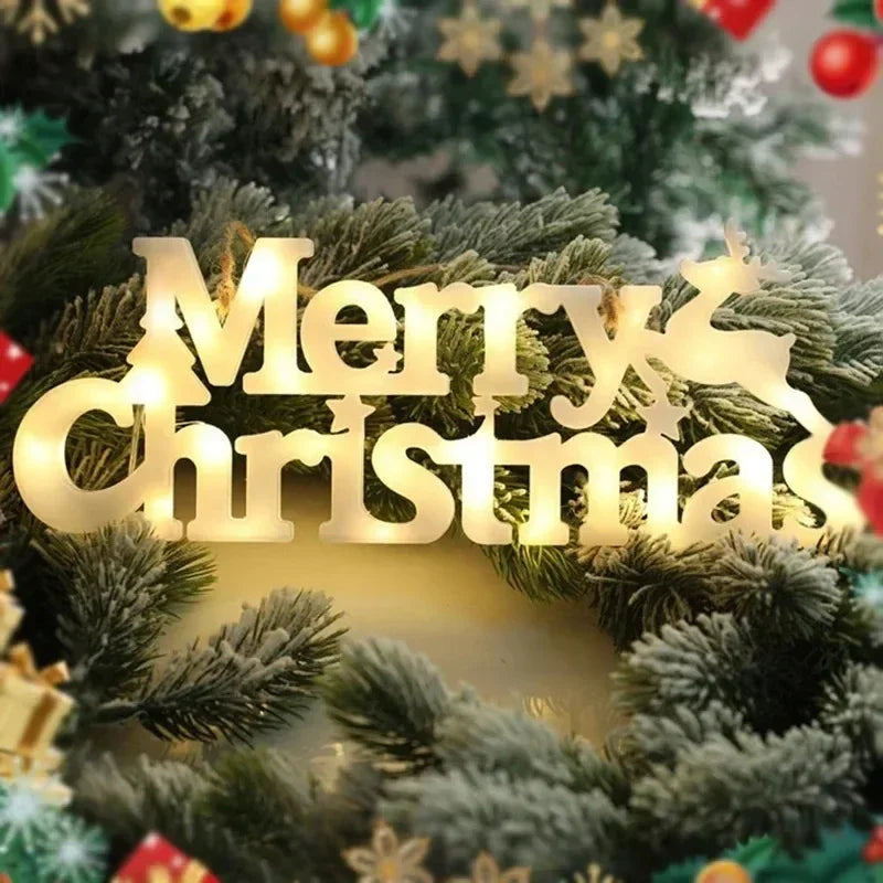 LED 3D Merry Christmas Marquee Light Sign | Holiday Tabletop Decor