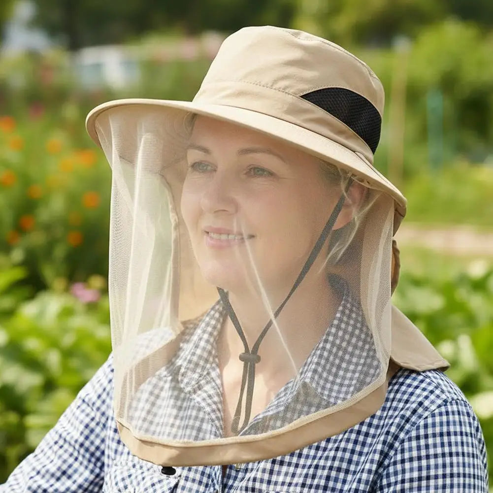 Mosquito Net Sun Hat – Full Mesh Bug & UV Protection Cap