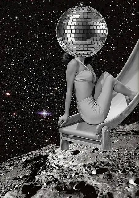 Disco Ball Canvas Wall Art | 70s Funky Girly Room Decor Print