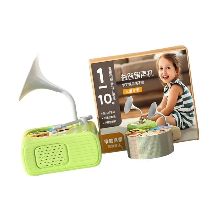 Interactive Phonograph Music Toy with 96 Learning Cards for Kids