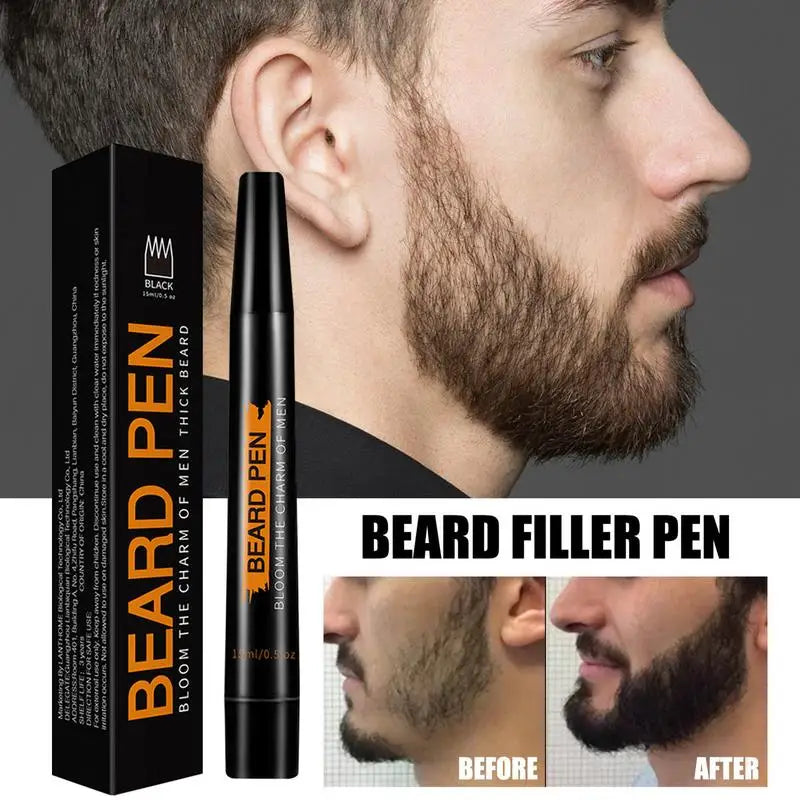 4-Tip Beard Filler Pencil – Waterproof Men's Beard & Brow Pen