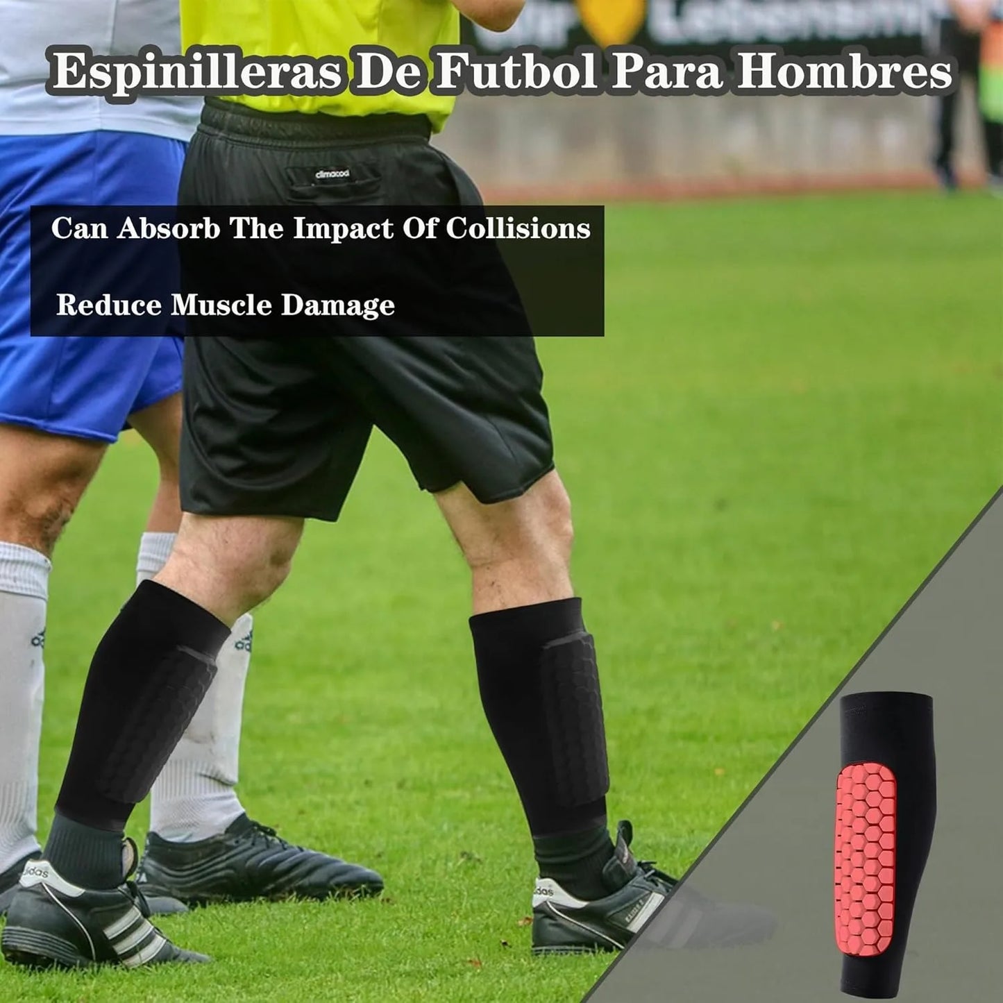 1Pcs Soccer Shin Guards Pads for Youth Adult, Shin Defender Shin Guards Kids, Calf Compression Sleeve with Honeycomb Pads Peaceful Pleasures Health and Wellness