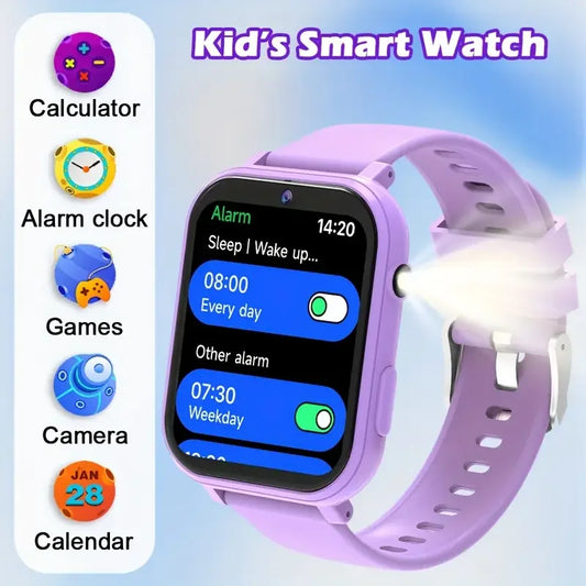 Kids Smart Watch 1.83" | Camera, 18 Games & LED Torch Kids Smart Watch Peaceful Pleasures Health and Wellness T7-Purple