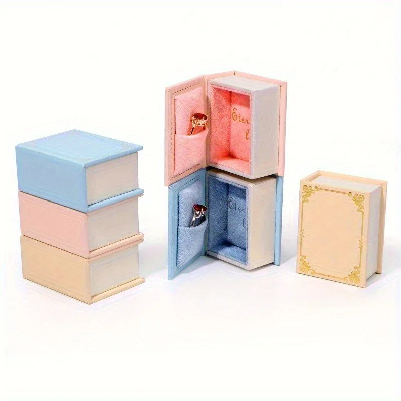 Vintage Mini Jewelry Book Boxes Ring Pendant Storage Boxes Small Ring Boxes Little Red Book Jewelry Box Jewelry Boxes Practical Peaceful Pleasures Health and Wellness
