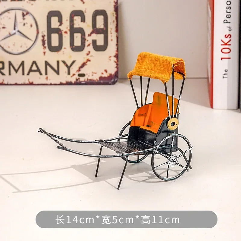 Mini Iron Pedal Small Motorcycle Model Handmade Ornaments Creative Small Moto Statue Miniatures Art Crafts Decoration Kids Gift Peaceful Pleasures Health and Wellness Yellow 3