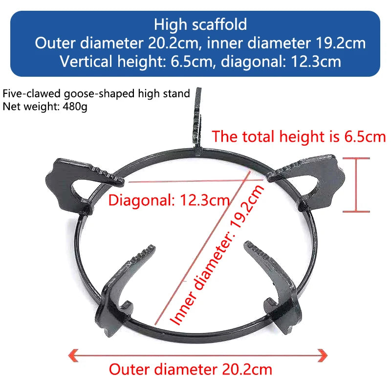Sturdy Metal Wok Pan Support Rack, Universal Burner Stand for Gas Cooktop Cover Peaceful Pleasures Health and Wellness A2