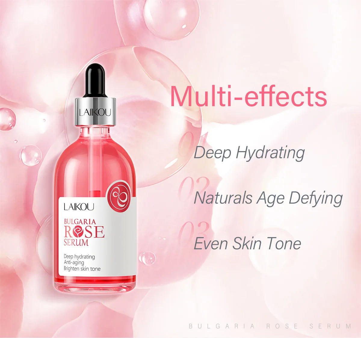LAIKOU Sakura & Rose Essence Serum Moisturizing Hydrating Nourishing Repair Facial Skin Care 100ml Peaceful Pleasures Health and Wellness Rose Serum