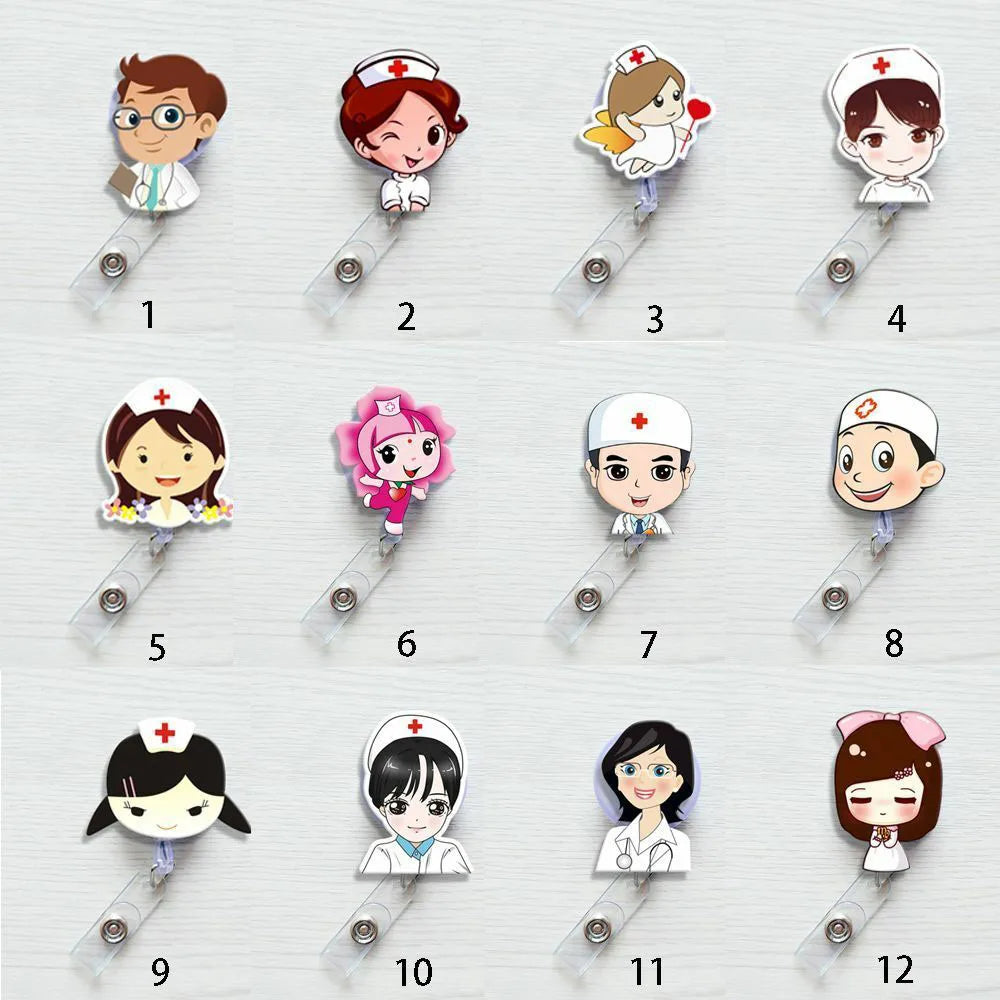 Nurse Exhibiton ID Name Card Badge Reel Doctor Clips Office Supplies Card Holder Clip Badge Holder Clip Name Card Holder Peaceful Pleasures Health and Wellness