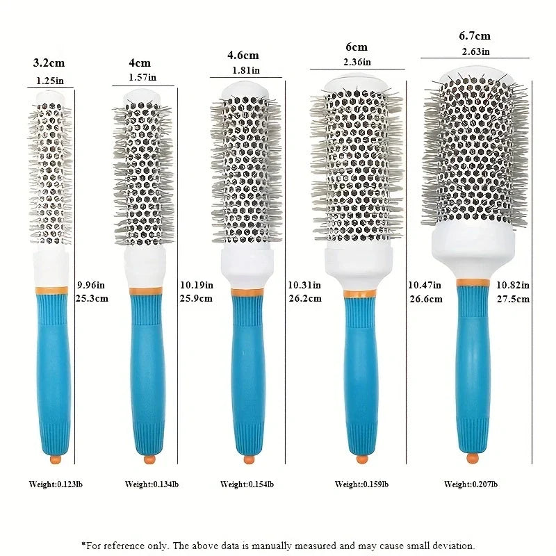 Professional Round Hair Brush & Comb Styling Set – Blue