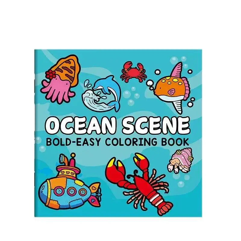24 Pages Ocean Animal Coloring Book Bold Line Easy Fun Sea Creature