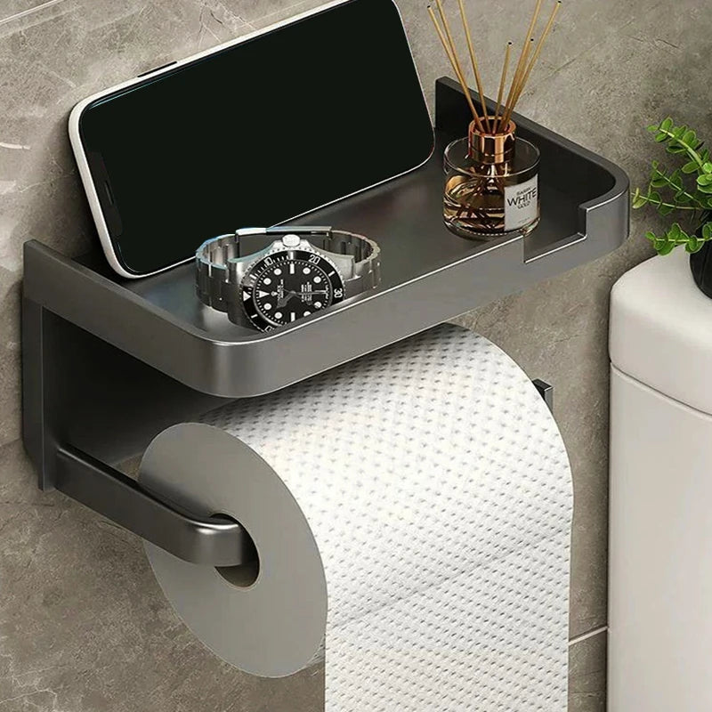 Wall-Mount Plastic Toilet Paper & Storage Rack | Kitchen Bath