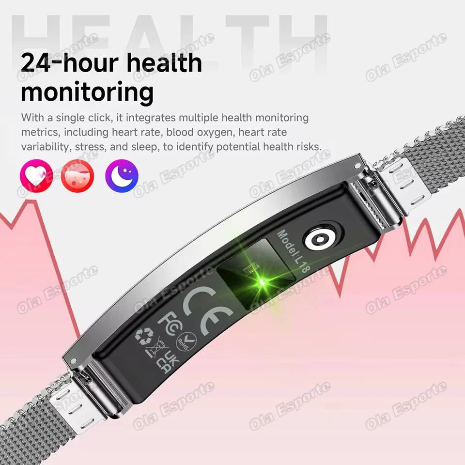 Health Smart Bracelet Men Women Fitness Sports Band Stress Test HRV Monitor Waterproof Pedometer Smart Watch for Android iOSHW12 Peaceful Pleasures Health and Wellness