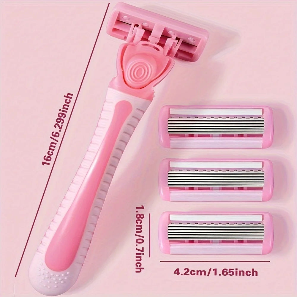 6-Blade Manual Razor Set – Face & Body Shaving Men & Women