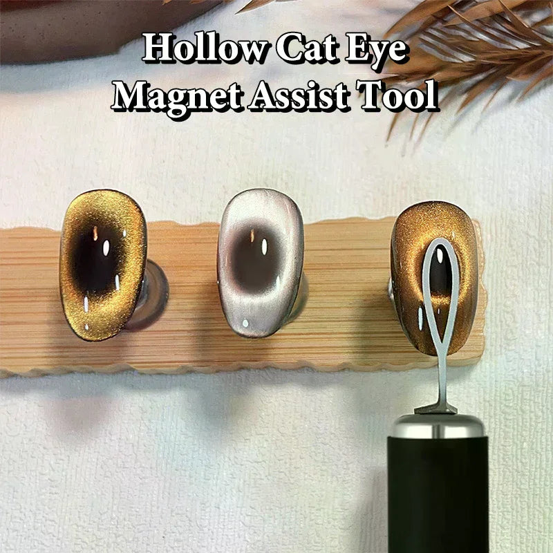 2in1 Cat Eye Magnet Double-head Hollow Metal Sheet Strong Magnetic French Effect Nail Art DIY Salon Use Multi-functional Tool Peaceful Pleasures Health and Wellness