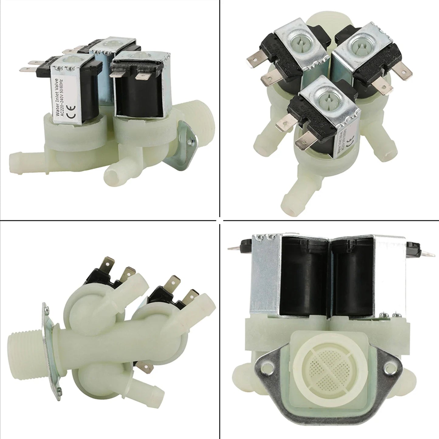 Electric Solenoid Valve 3 Way Water Inlet N C Normal Closed AC 220V