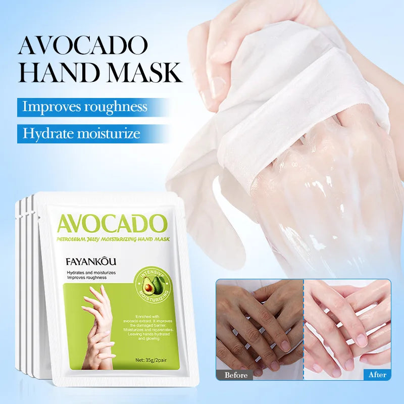 BIOAOUA Avocado Hand Mask – Moisturizing & Anti-Aging (1/3/5 Pairs)