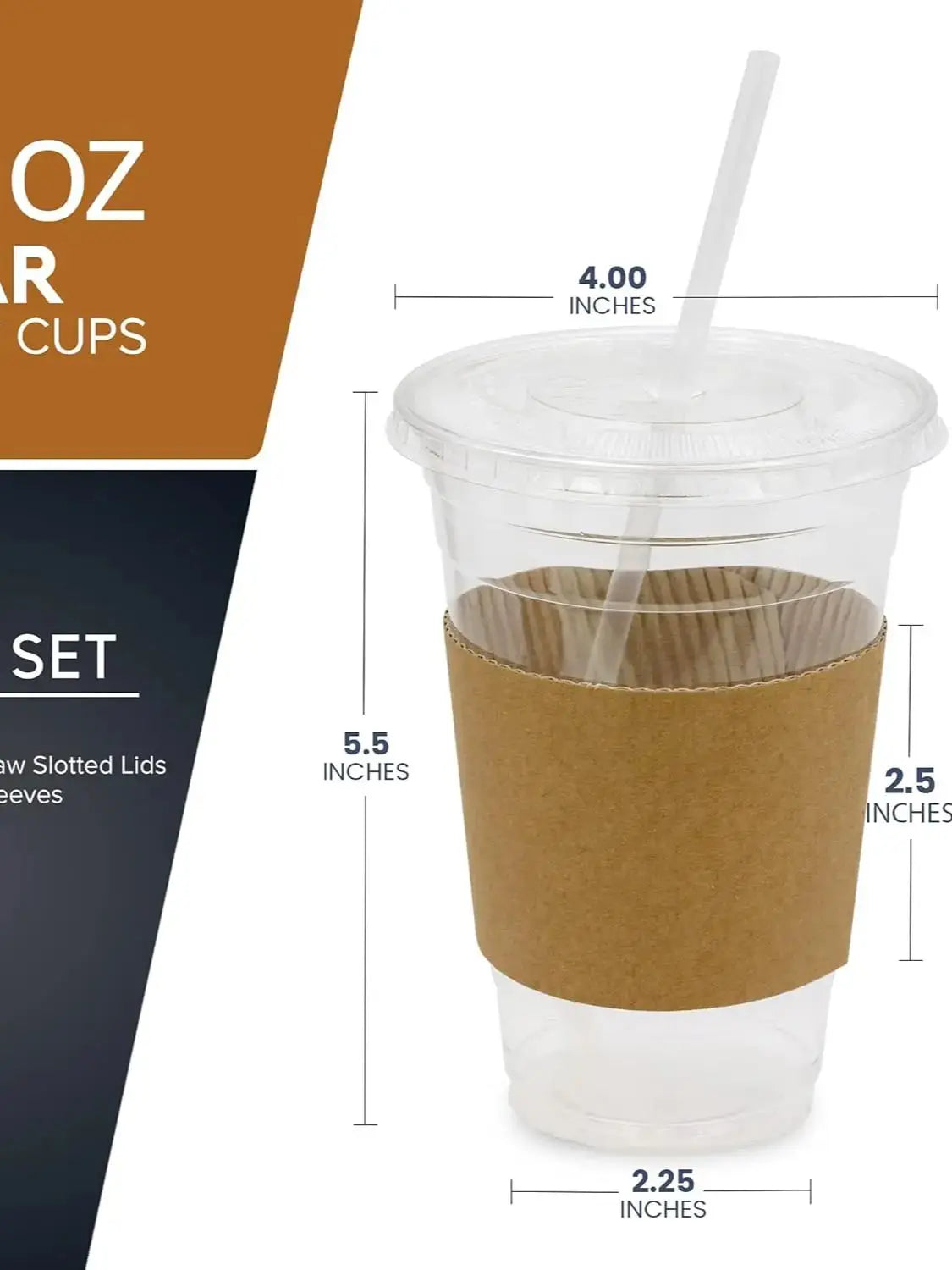 50 Sets 16OZ Clear Plastic Cups with Lids Straws Sleeve for Cold Drinks Juice Smoothie Coffee Huge Disposable Cups 1L Peaceful Pleasures Health and Wellness
