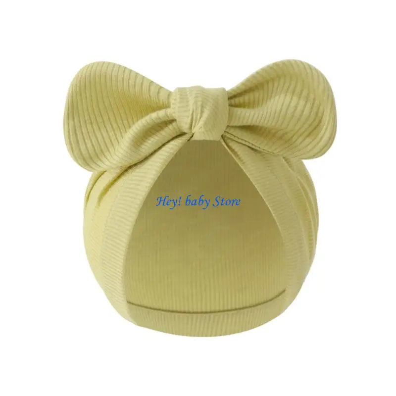 Newborn Bowknot Bonnet Hat | Soft Cotton Cap 0–3 Months