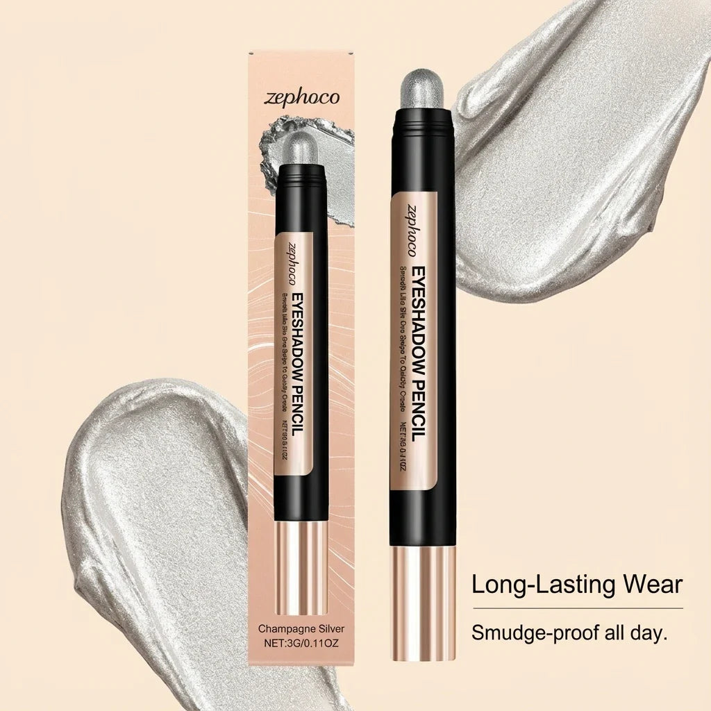 Zephoco Pearl Eyeshadow Stick – Champagne Silver Shimmer Shimmer Eyeshadow Stick Oasis Select