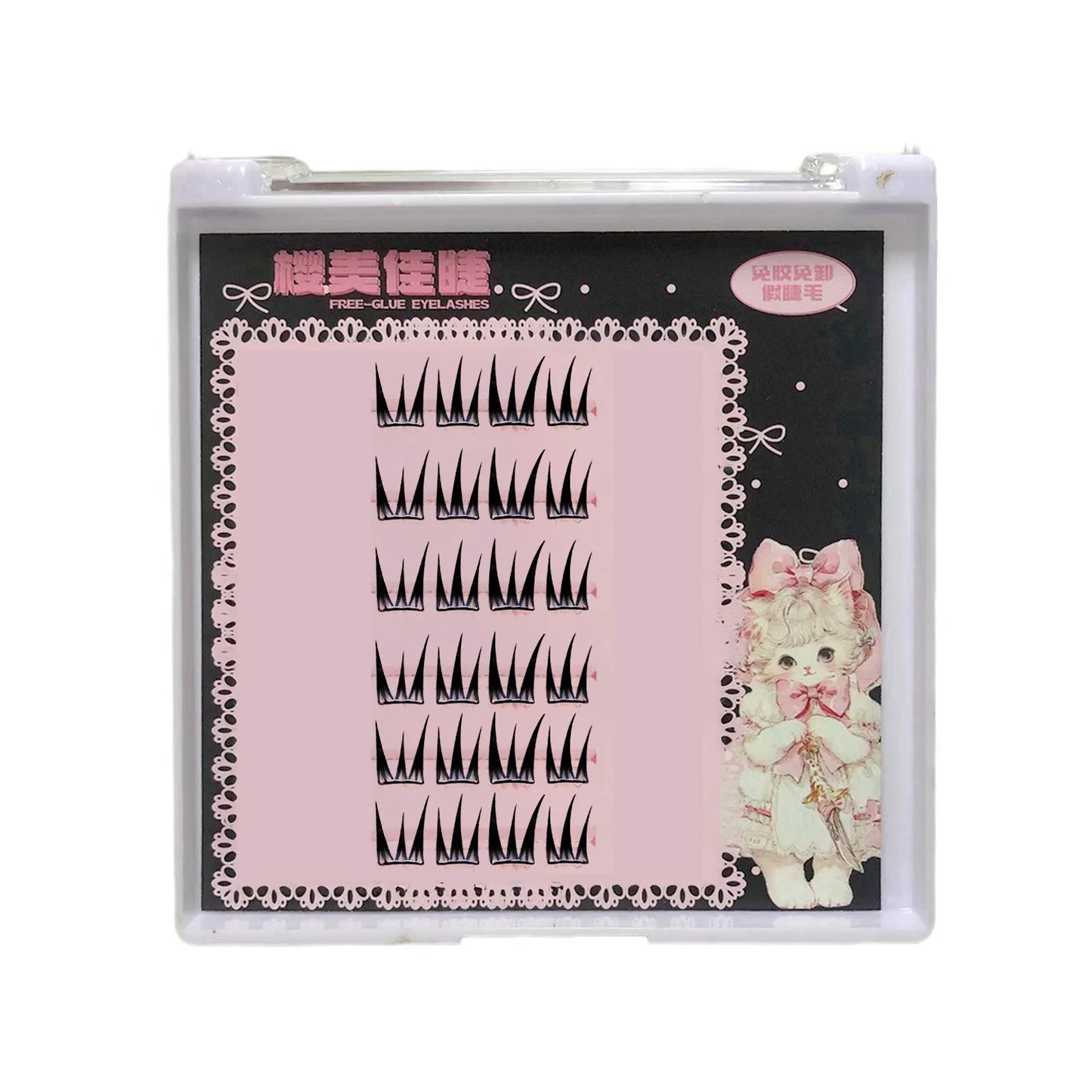 Large Capacity False Eyelashes V-shaped Cross Design Fluffy Natural Curly Lashes Extension For Daily Wear Perfect Eye Makeup Peaceful Pleasures Health and Wellness 6Row 48 strand
