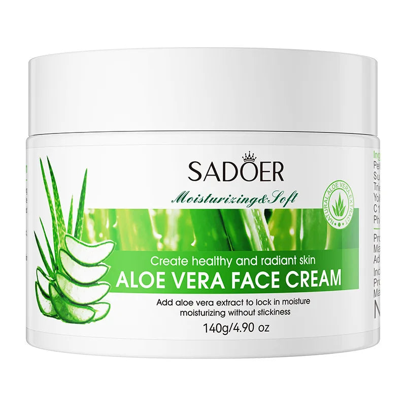 SADOER Aloe Vera Moisturizing Cream 140g – Glycerin, Non-Greasy