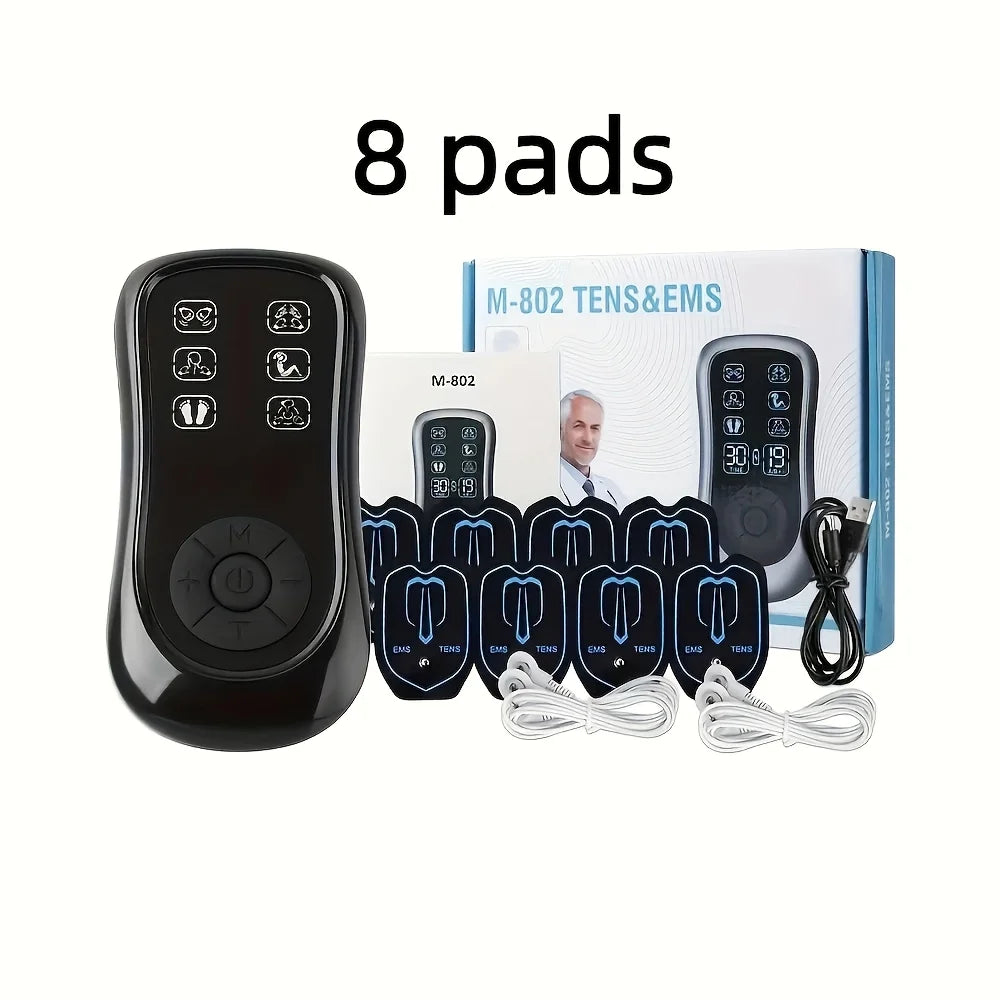 [USB Rechargeable Massager] Muscle Massager with 8 Electrodes, Tens Unit, Suitable for Full-Body and Muscle Relaxation, Portable Design, Ideal Gift for Family and Friends! Peaceful Pleasures Health and Wellness