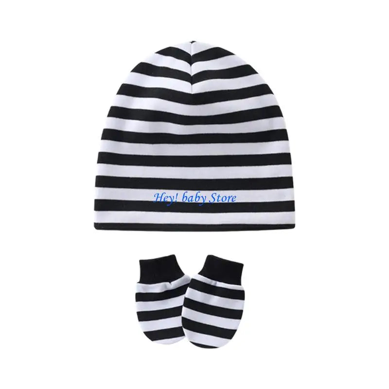 Newborn Baby Hat & Mittens Set | Soft Cotton, 0–3 Months