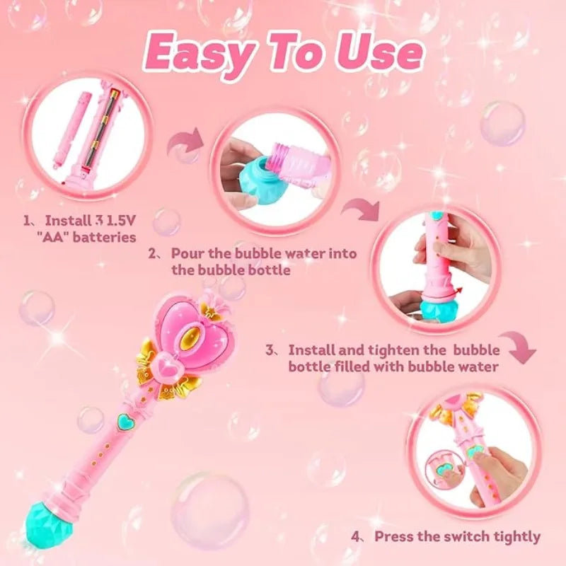 Magic Princess Fairy Wand Bubble Machine with Solution | SONGYI