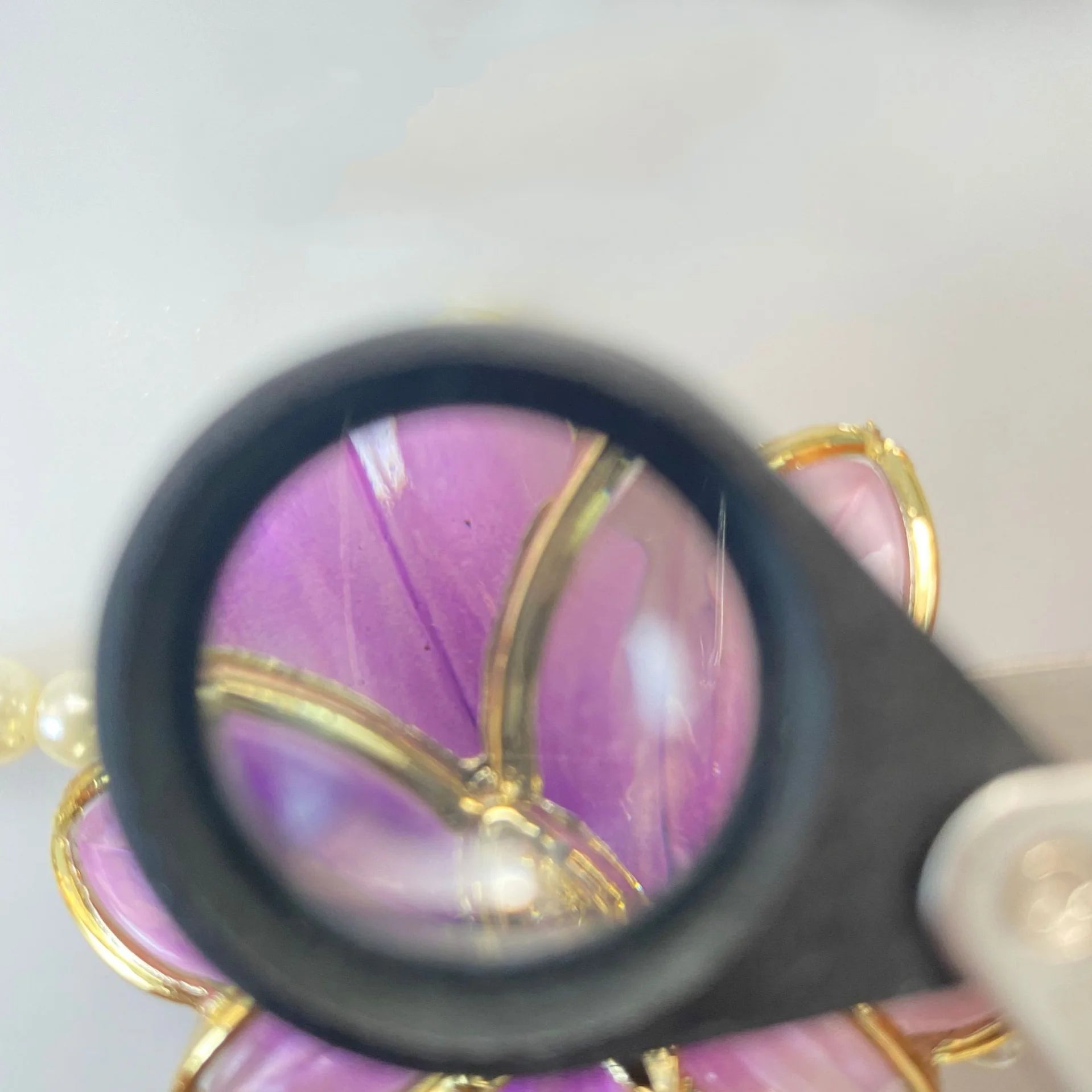 Double-Layer Lens Cultural Relic Identification Magnifying Glass Wire Drawing Process Portable Jewelry High-Power Loupe Peaceful Pleasures Health and Wellness