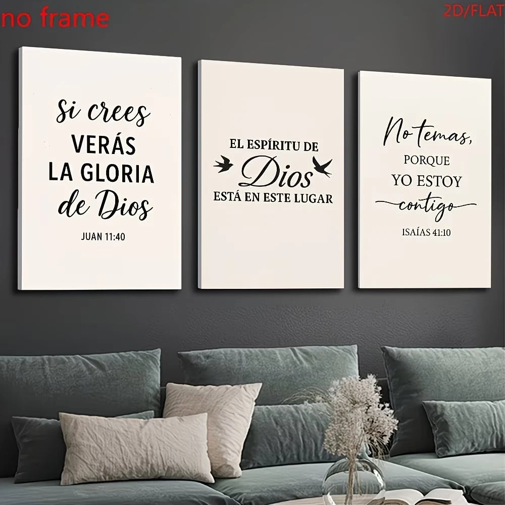 3-Piece Religious Birds & Nature Canvas Wall Art Print Set