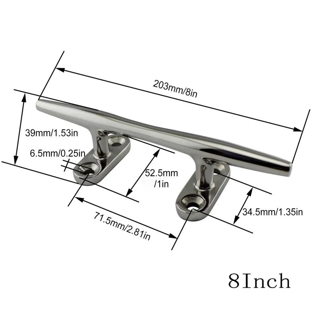 316 Stainless Steel Boat Cleat – Open Base Marine Rope Cleat