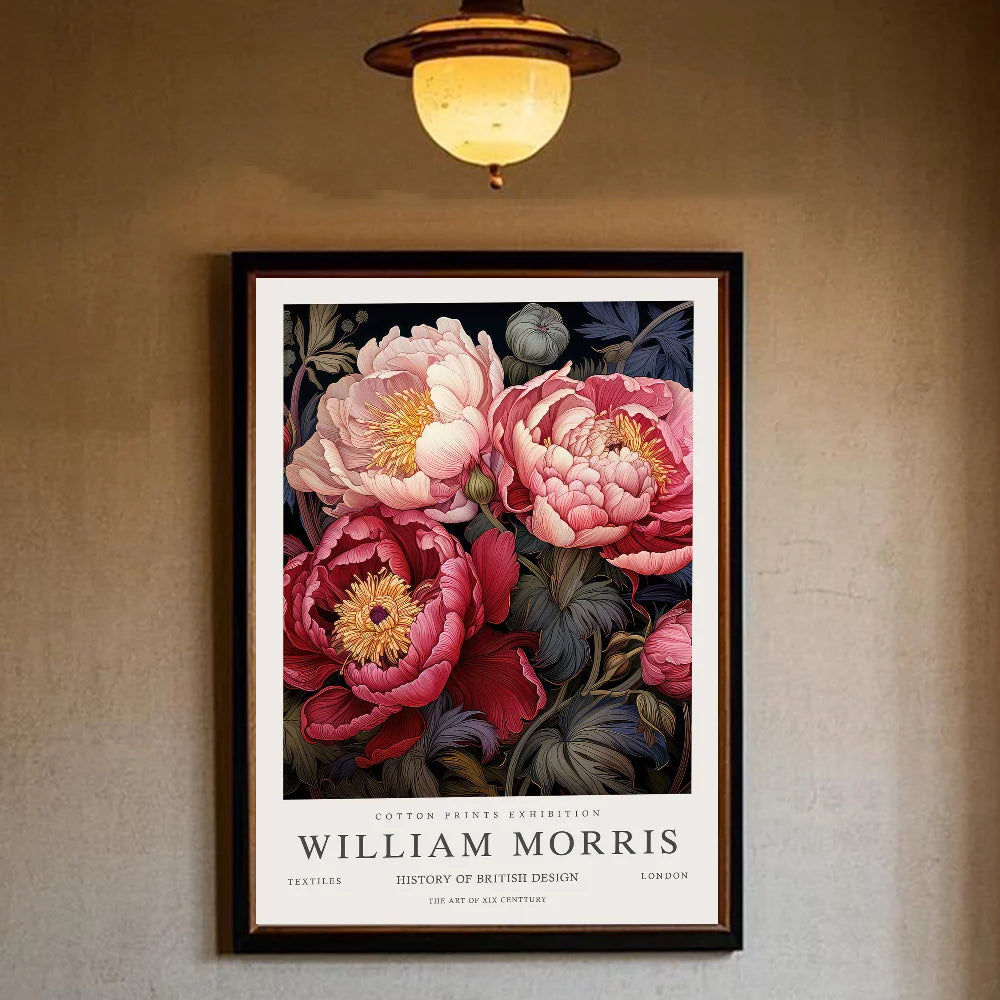 William Morris Animals & Flowers Wall Poster | HD PVC Art Decorative Wall Poster Peaceful Pleasures Health and Wellness z13 40X50cmNoframe