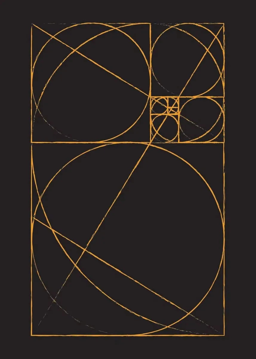 Fibonacci Spiral Golden Ratio Canvas Wall Art | Science Decor