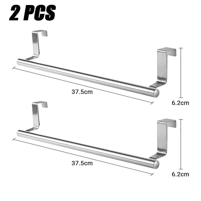 Stainless Steel Cabinet Door Towel Bar Rack | 1 or 2 Pack
