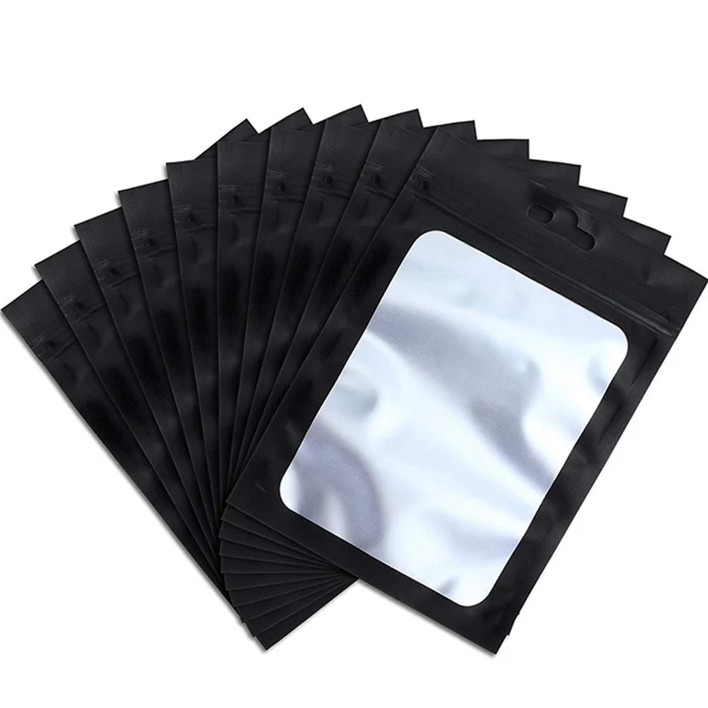 A36T-600 Pieces Resealable Food Storage Bags With Clear Window Coffee Beans Packaging Pouch (Black, 2.4 X 4 Inch) Peaceful Pleasures Health and Wellness
