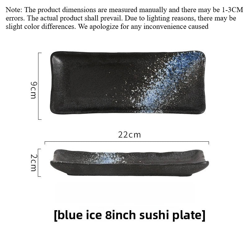 Creative 8-inch Rectangular Ceramic Sushi Plate Ideal for Japanese Cuisine and Dessert Display in Special Restaurants and Homes Peaceful Pleasures Health and Wellness 1pc A 8 inches
