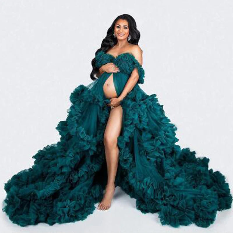 Split Flowy Maternity Photography Dress Photoshoot Baby Shower платье для беременных فساتين حوامل vestidos para embarazadas Peaceful Pleasures Health and Wellness