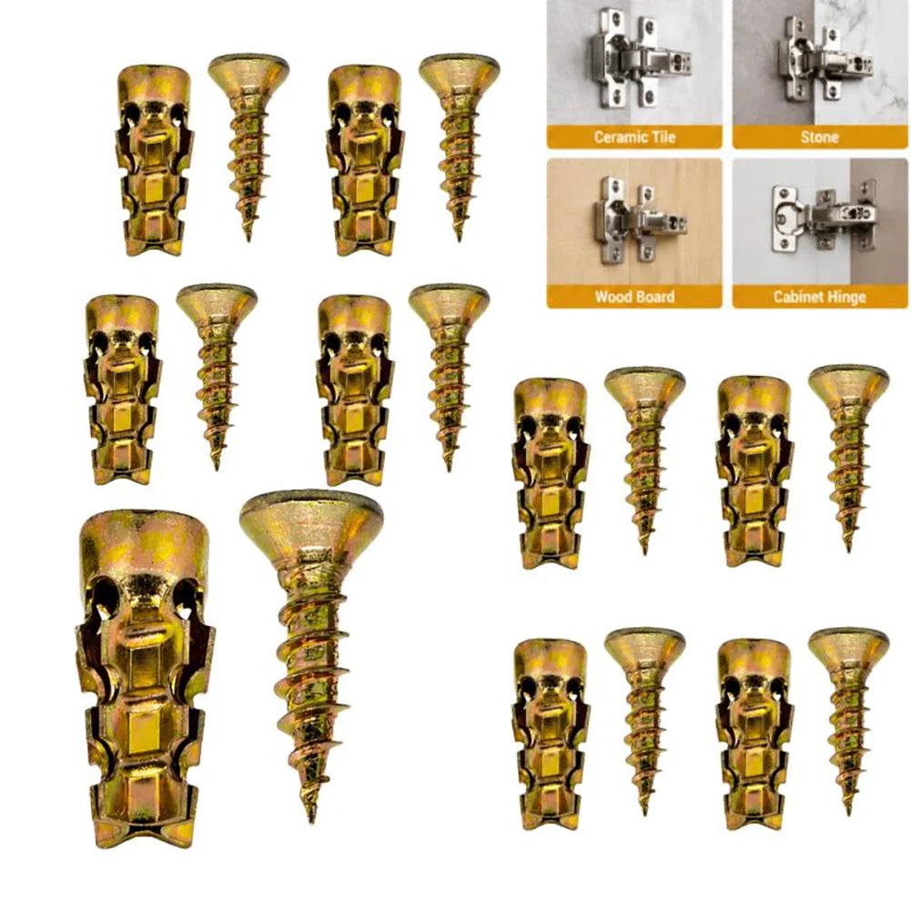 Anchors Screw,6*14mm Door Hinge Thread Screws,Versatile Stone Tile Cabinet Partition Hinge Expansion Screw,for House Decoration Peaceful Pleasures Health and Wellness