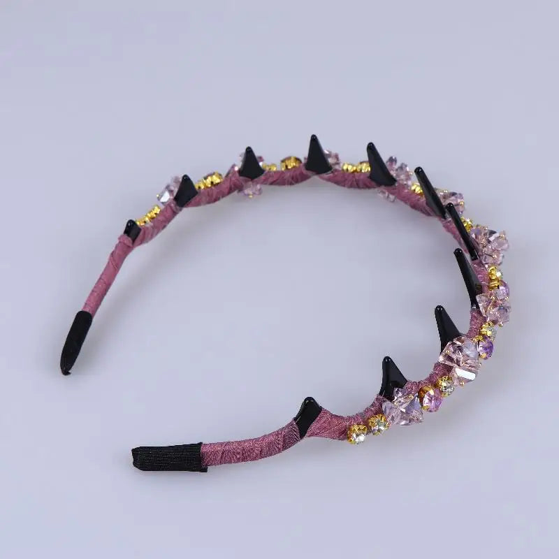 Korean Crystal Rhinestone Headband – Luxury Non-Slip Hair Hoop