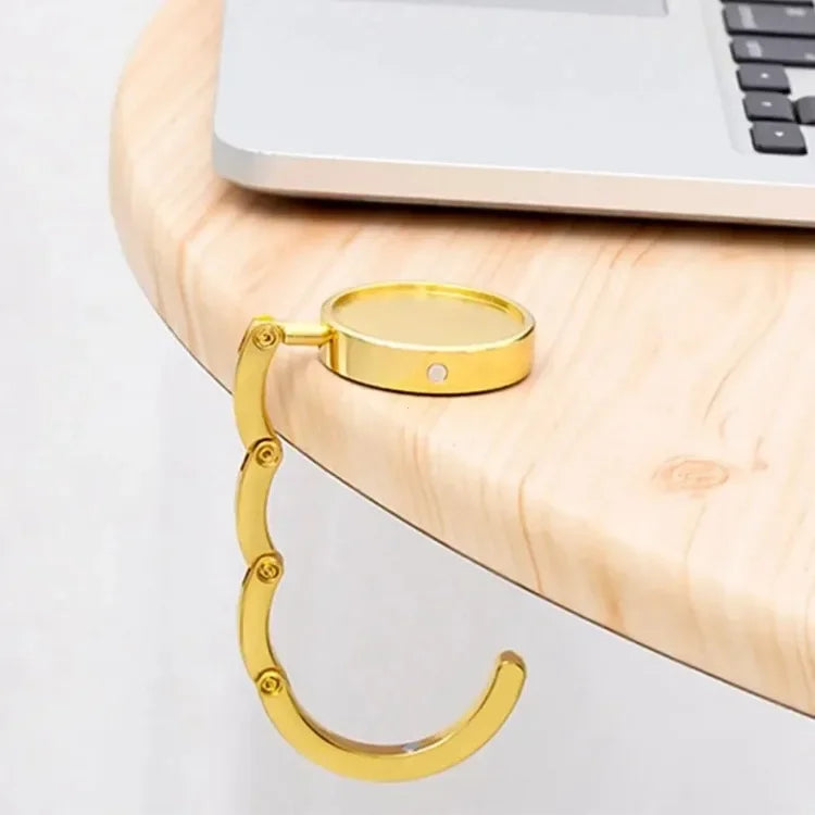 Fashion Bag Holder Handbag Hanger Folding Hook Holder Portable Key Rack Table Hook Hardware Travel Outdoor Storage Hanger Peaceful Pleasures Health and Wellness