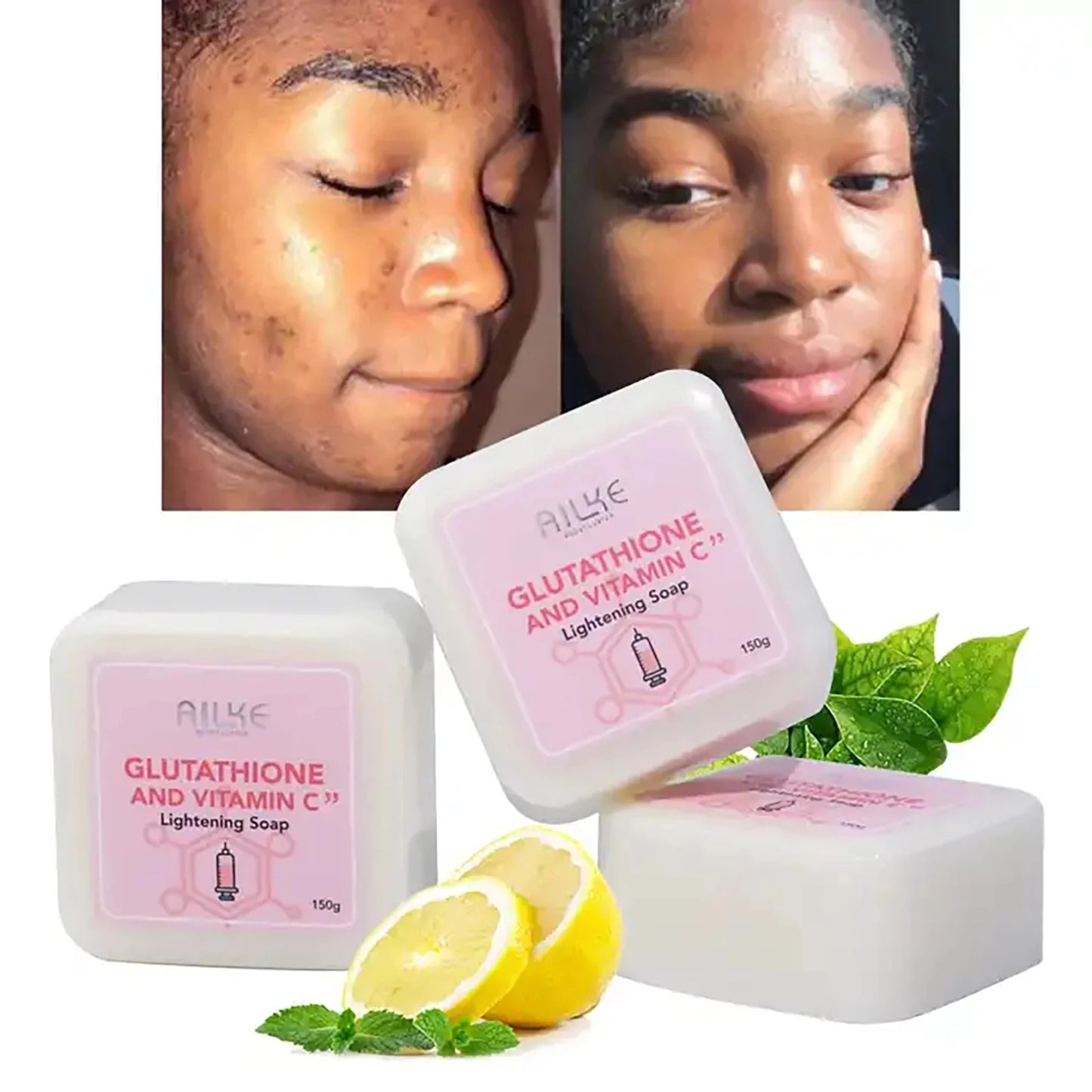 AILKE Glutathione & Vitamin C Brightening Soap Bar 150g