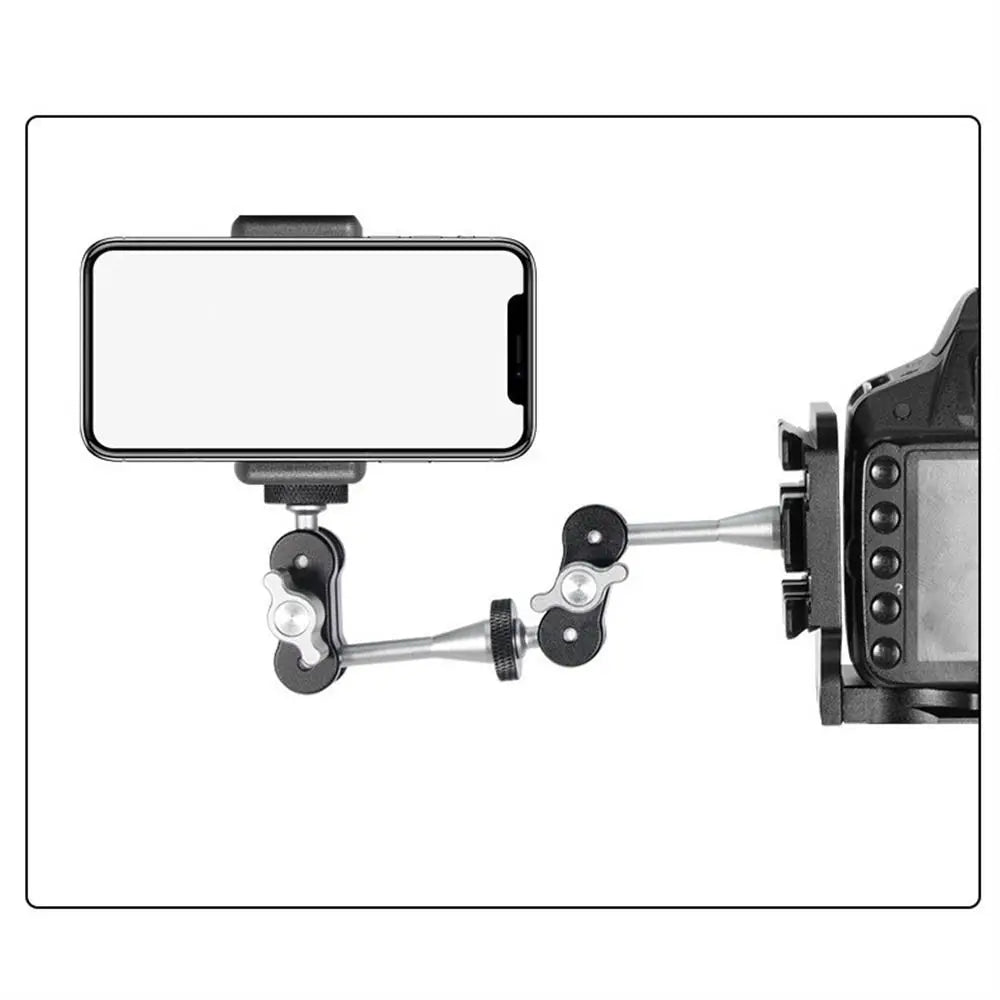 1/4 Inch Screw Camera Magic Arm Aluminum Alloy Double Ball Head Ball Magic Arm Lightweight Adjustment Magic Arm Bracket Peaceful Pleasures Health and Wellness